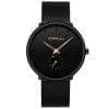 Orologio Crrju Minimalistic Gold con lancette dorate e cinturino in rete nera