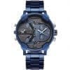 Orologio da uomo Cagarny Mr. Big Blue Metal vista frontale.