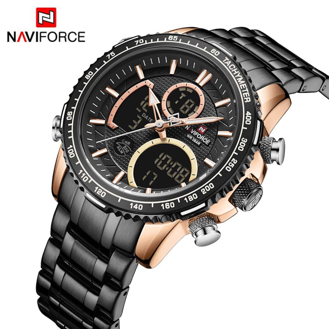Orologio uomo NaviForce Speedster Black Gold