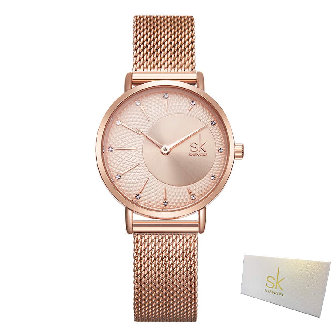 Orologio donna SK Shengke Wave Rose Gold