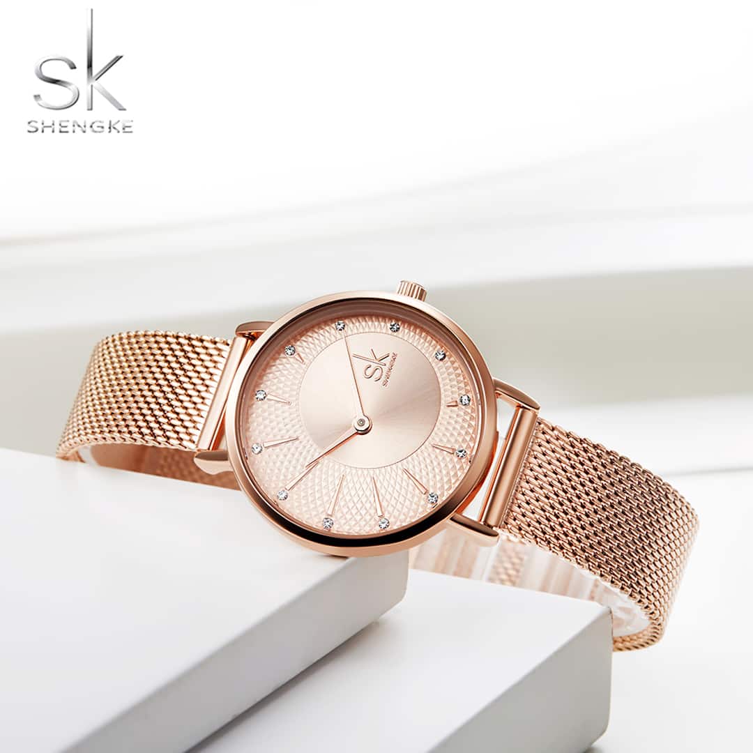 Orologio donna SK Shengke Wave Rose Gold