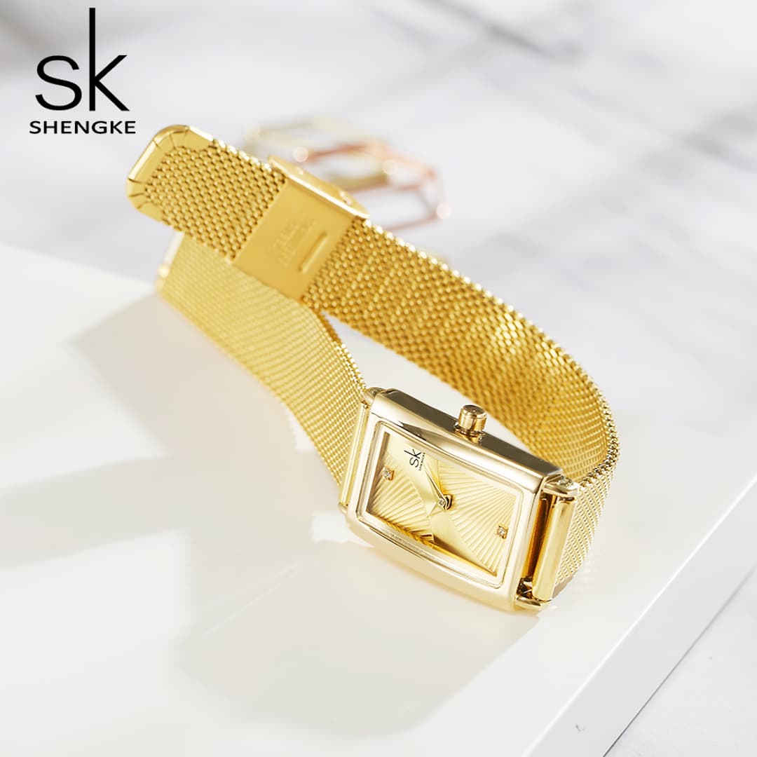 Orologio donna SK Shengke Square Gold