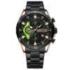 Orologio uomo Curren Chronografo Green con quadrante verde e nero e cinturino in metallo.