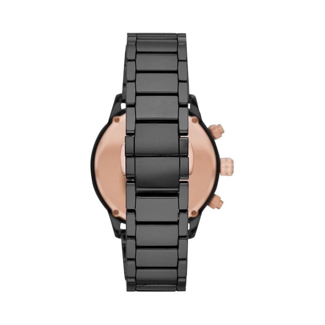 Vista posteriore dell'orologio uomo Emporio Armani AR70002 Ceramica con cinturino in ceramica nera