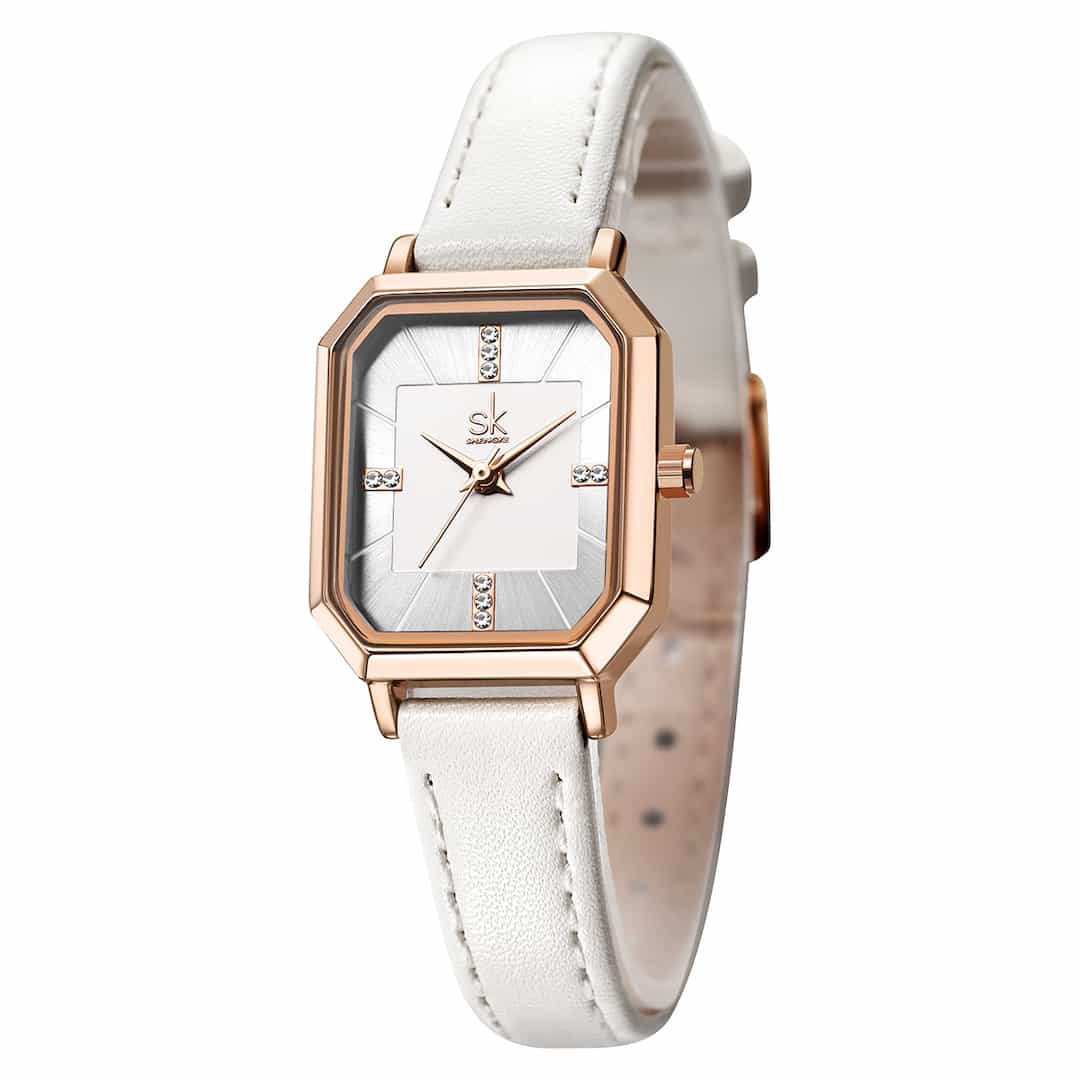 Orologio donna SK Shengke Chic White - vista laterale.