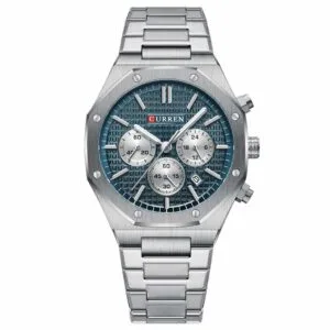 Orologio uomo Curren Royal Silver/Blue con quadrante blu e cinturino in metallo argento