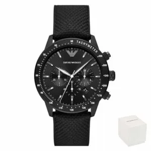 Orologio uomo Emporio Armani AR11453 con cinturino in tessuto nero.