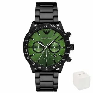 Orologio uomo Emporio Armani AR11472 con quadrante verde e cronografo.