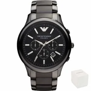 Orologio uomo Emporio Armani AR1451 Ceramica con quadrante nero e cronografo