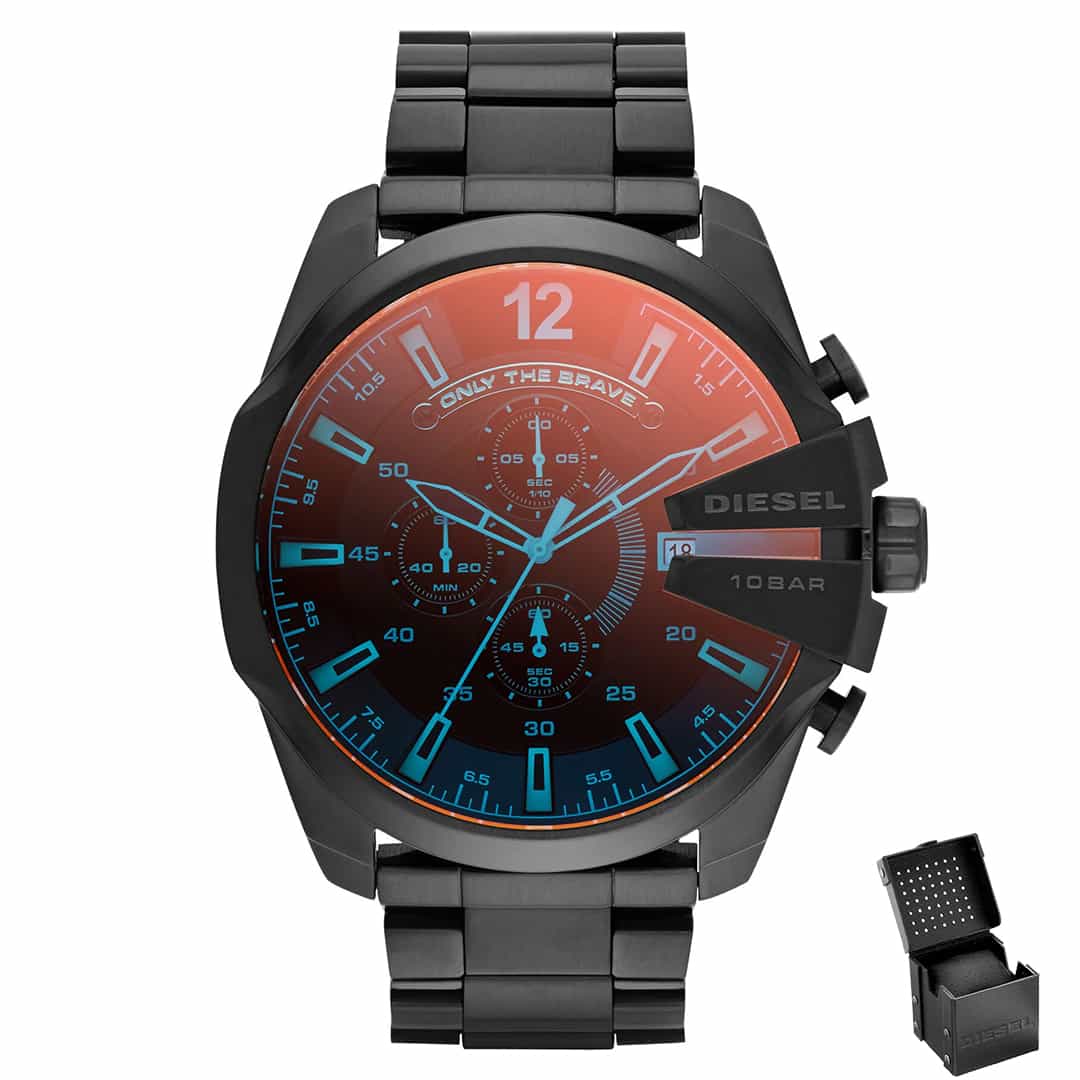 Orologio uomo Diesel Mega Chief DZ4318 con vetro minerale colorato e confezione regalo