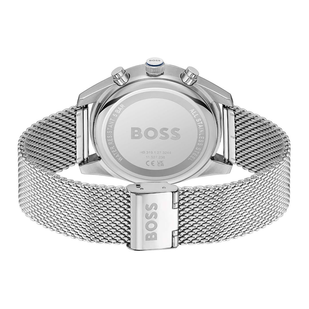 Retro dell’orologio Hugo Boss Skytraveller 1514149 con incisione e fibbia BOSS