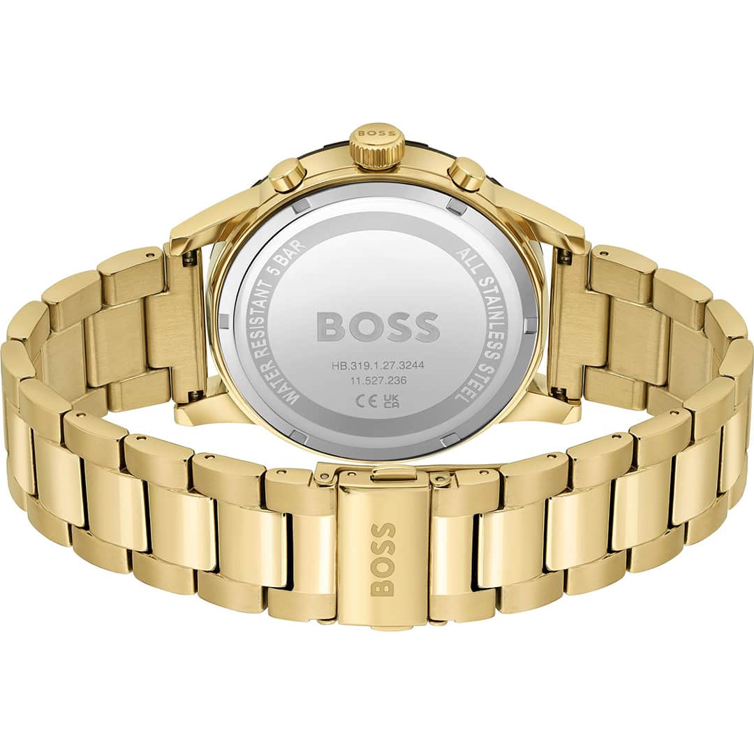 Hugo Boss Solgrade 1514033 con cassa dorata, quadrante nero e cronografi